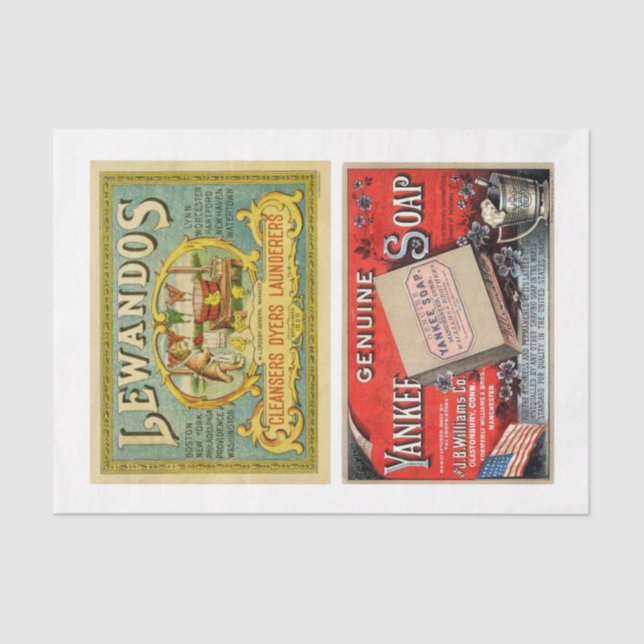 Soap labels 16 10x15 Vintage Decoupage  Tissue Paper (Front)