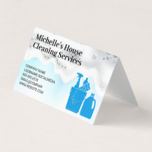 Soap Lather Cleaning Supplies Business Card