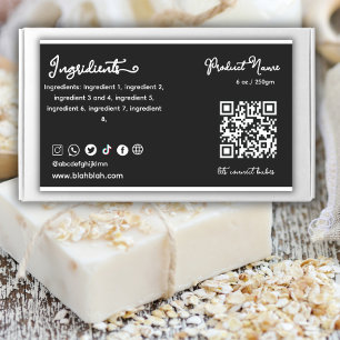 Soap making Black Ingredient Product Label Sticker