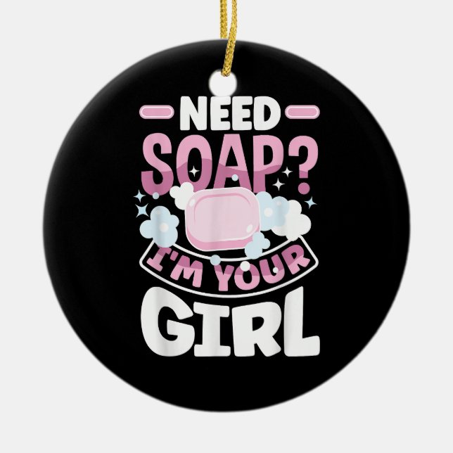 Soap Making Soap Maker Funny Ceramic Tree Decoration (Front)