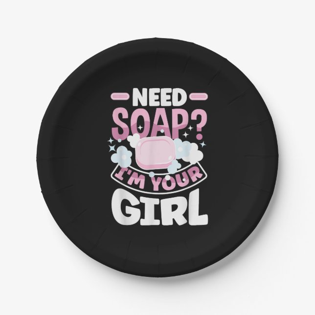Soap Making Soap Maker Funny Paper Plate (Front)