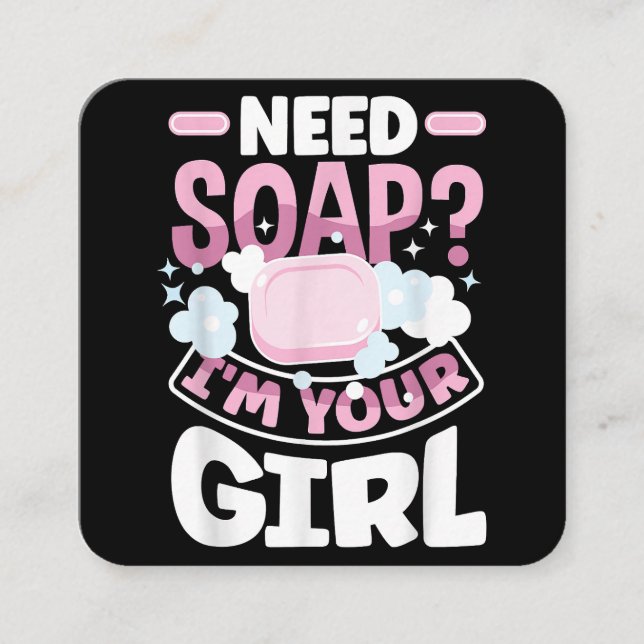 Soap Making Soap Maker Funny Square Business Card (Front)