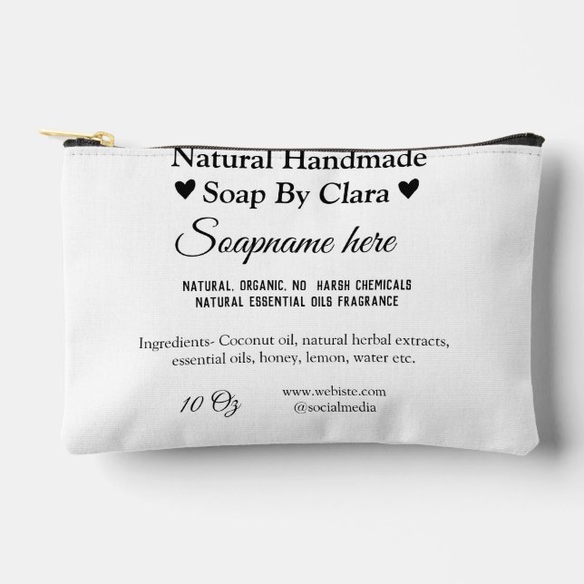 soap name weight website ingredients details text accessory pouch (Front)