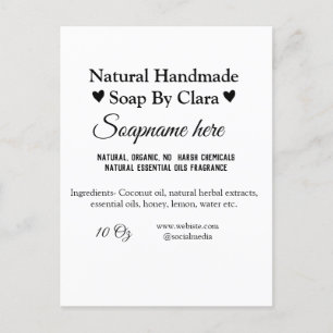 soap name weight website ingredients details text postcard
