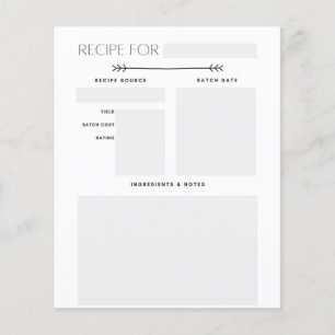 Soap or product recipe card