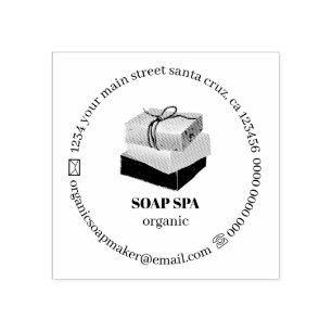 Soap Organic Spa Box Rubber Stamp