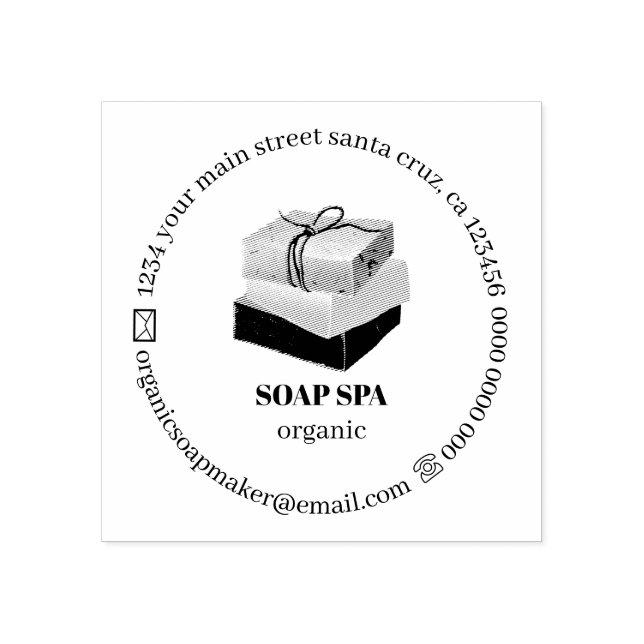 Soap Organic Spa Box Rubber Stamp (Imprint)