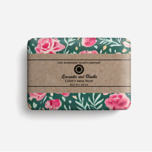 Soap Packaging Paper - pink & green floral