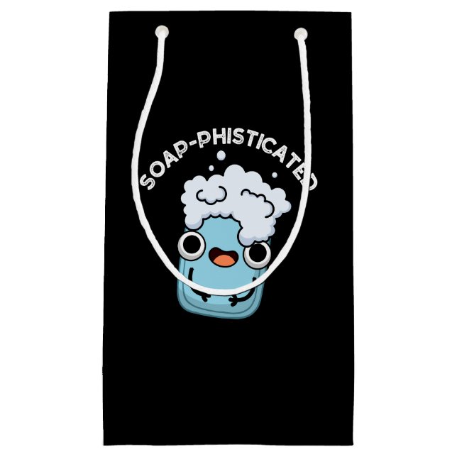 Soap-phisticated Funny Soap Pun Dark BG Small Gift Bag (Front)