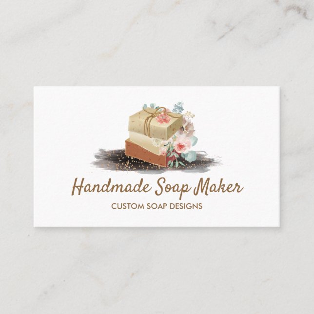 Soap Sparkle Floral Business Card (Front)