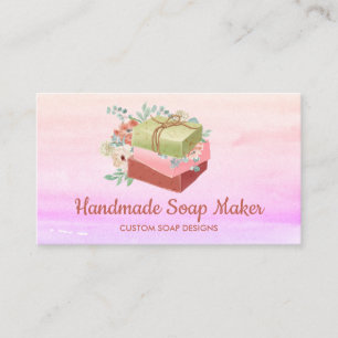 Soaps packaging with flowers and bow business card