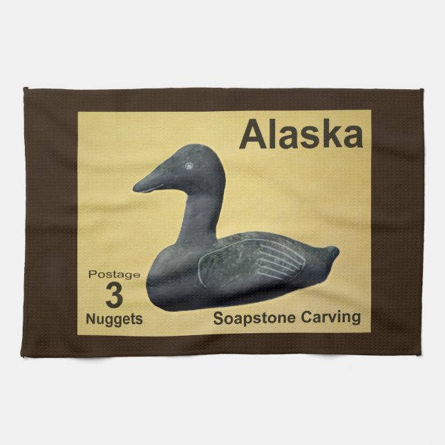 Soapstone Eider Duck Tea Towel (Horizontal)