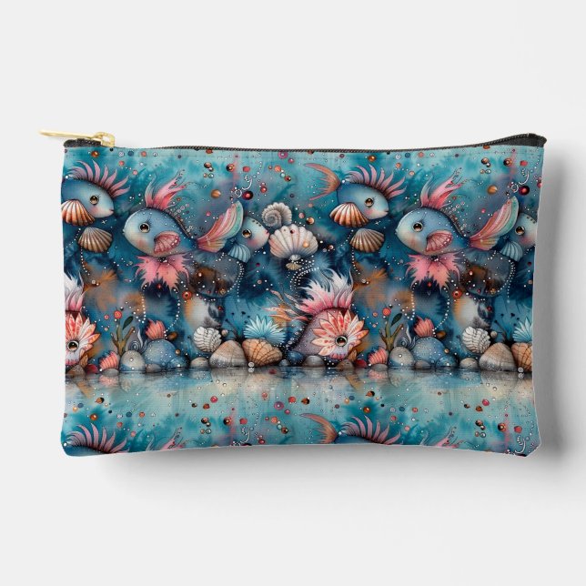 Soapy sea funny fish inhabitants accessory pouch (Front)