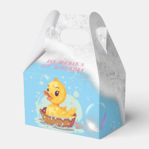 Soapy Yellow Rubber Duck Girl 1st birthday Party Favour Box