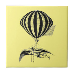 Soar Beyond Limits: Aerialist with Wings Vintage Tile