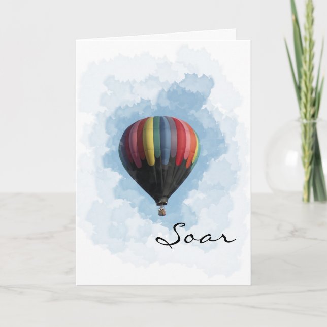Soar Graduation Hot Air Balloon Card (Front)