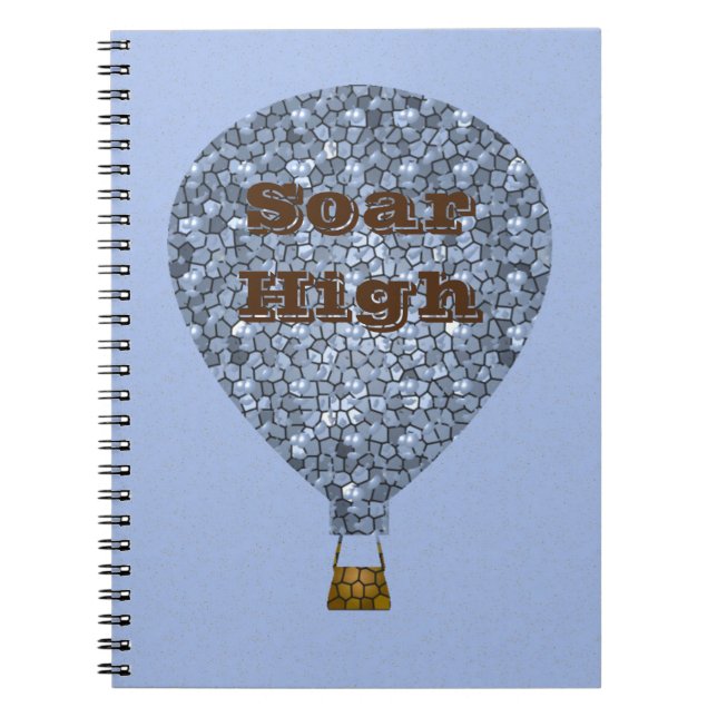 Soar High Mosaic Hot Air Balloon Inspirational Notebook (Front)