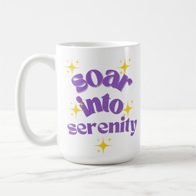 soar into serenity design coffee mug (Left)