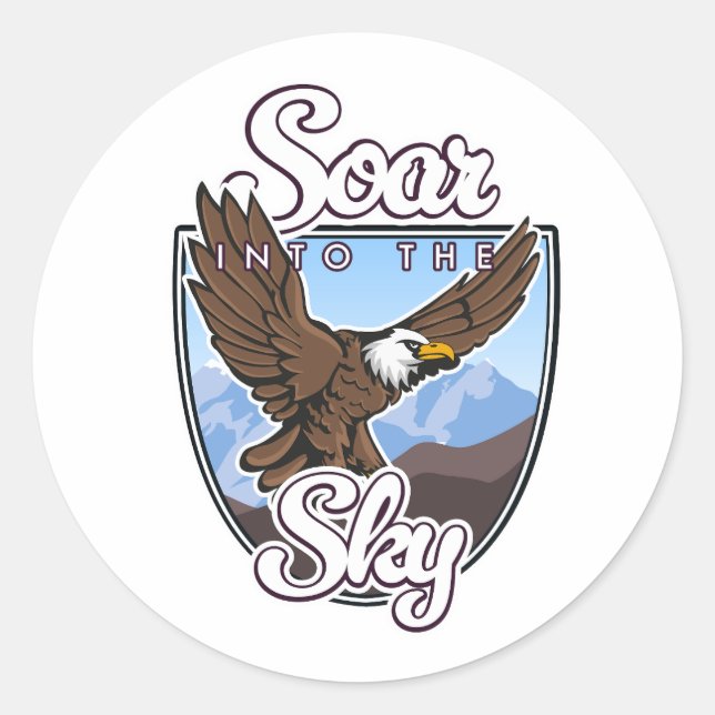 Soar into the Sky logo Classic Round Sticker (Front)