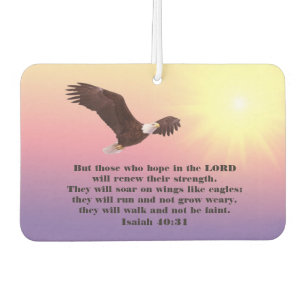 Soar on Wings as Eagles Christian Bible Verse Car Air Freshener