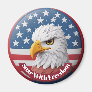 Soar with Freedom Majestic Eagle Stars & Stripes  Magnet
