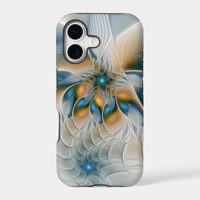 Soaring, Abstract Fantasy Fractal Art With Blue (Back)