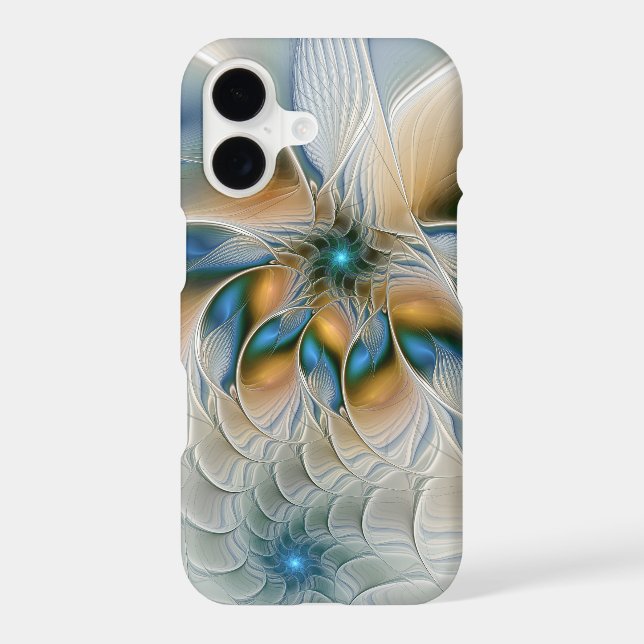 Soaring, Abstract Fantasy Fractal Art With Blue (Back)