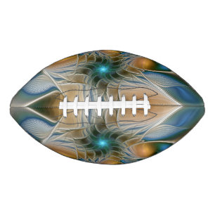 Soaring, Abstract Fantasy Fractal Art With Blue American Football