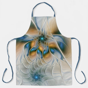 Soaring, Abstract Fantasy Fractal Art With Blue Apron