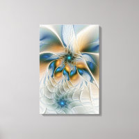 Soaring, Abstract Fantasy Fractal Art With Blue