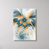 Soaring, Abstract Fantasy Fractal Art With Blue