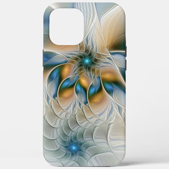 Soaring, Abstract Fantasy Fractal Art With Blue Case-Mate iPhone Case (Back)