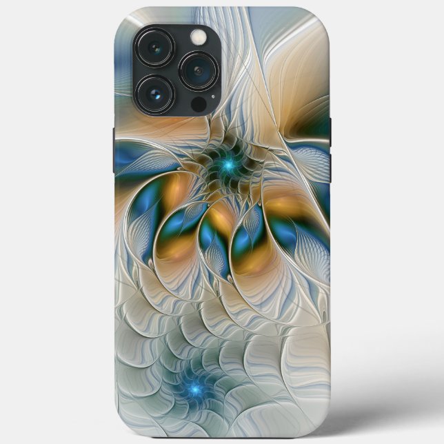 Soaring, Abstract Fantasy Fractal Art With Blue Case-Mate iPhone Case (Back)