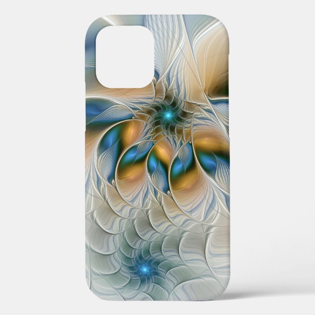 Soaring, Abstract Fantasy Fractal Art With Blue Case-Mate iPhone Case (Back)
