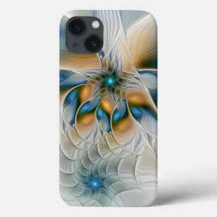Soaring, Abstract Fantasy Fractal Art With Blue iPhone 13 Case