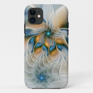 Soaring, Abstract Fantasy Fractal Art With Blue iPhone 11 Case