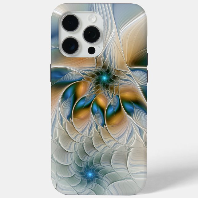 Soaring, Abstract Fantasy Fractal Art With Blue Case-Mate iPhone Case (Back)