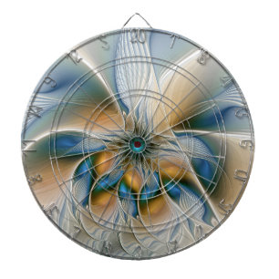 Soaring, Abstract Fantasy Fractal Art With Blue Dartboard