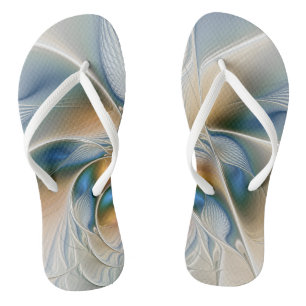 Soaring, Abstract Fantasy Fractal Art With Blue Flip Flops