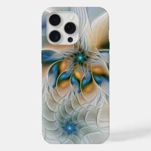 Soaring, Abstract Fantasy Fractal Art With Blue iPhone 15 Pro Max Case