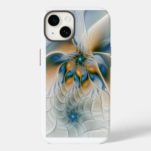 Soaring, Abstract Fantasy Fractal Art With Blue iPhone 14 Case