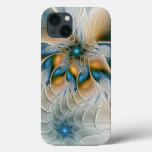 Soaring, Abstract Fantasy Fractal Art With Blue iPhone 13 Case