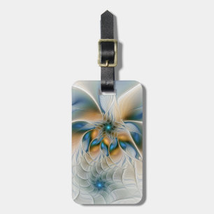 Soaring, Abstract Fantasy Fractal Art With Blue Luggage Tag