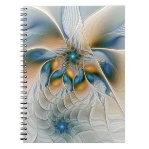 Soaring, Abstract Fantasy Fractal Art With Blue Notebook
