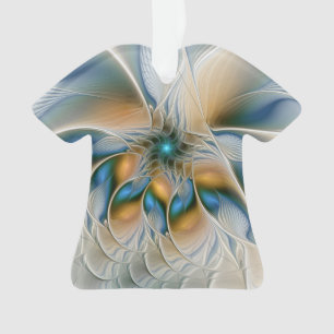 Soaring, Abstract Fantasy Fractal Art With Blue Ornament