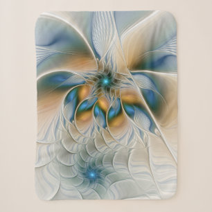 Soaring, Abstract Fantasy Fractal Art With Blue Sherpa Blanket