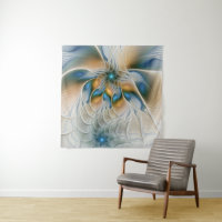 Soaring, Abstract Fantasy Fractal Art With Blue