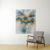 Soaring, Abstract Fantasy Fractal Art With Blue