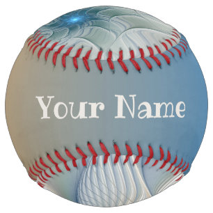 Soaring, Abstract Fantasy Fractal With Blue Name Softball
