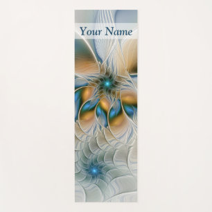 Soaring, Abstract Fantasy Fractal With Blue Name Yoga Mat